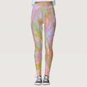 Abstract goudvlinder roze violet leggings (Voorkant)
