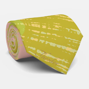 Abstract goudvlinder roze violet pasta _ stropdas