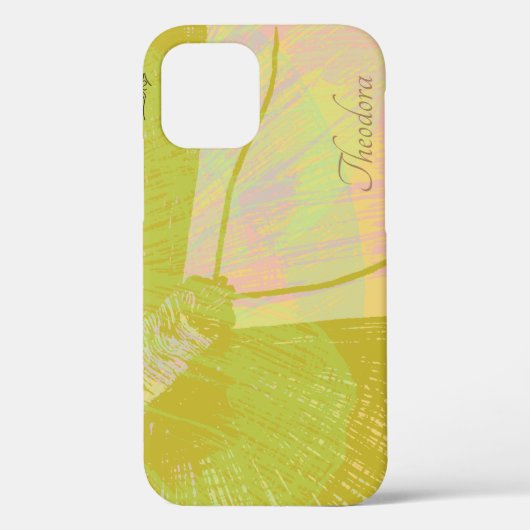 Abstract goudvlinder roze violet pasteipatroon Case-Mate iPhone case (Achterkant)