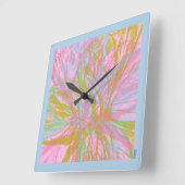 Abstract goudvlinder roze violet vierkante klok (Hoek)