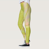 Abstract goudvlinder roze violetpasta leggings (Links)