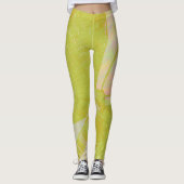 Abstract goudvlinder roze violetpasta leggings (Voorkant)