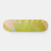 Abstract goudvlinder roze violetpasta persoonlijk skateboard (Horizontaal)