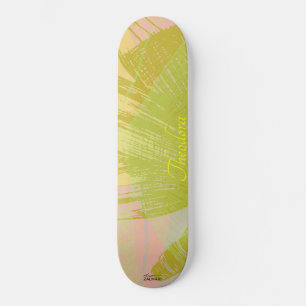 Abstract goudvlinder roze violetpasta persoonlijk skateboard