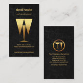 Abstract goudxedo zwarte graniet-Bartender Visitekaartje (Voorkant / Achterkant)