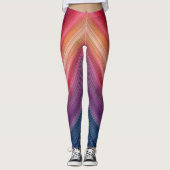 Abstract Gradiëntpatroon | Chevron Lijn Leggings (Voorkant)