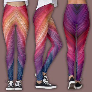 Abstract Gradiëntpatroon   Chevron Lijn Leggings