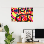 abstract graffiti achtergrondposter poster (Thuiskantoor)