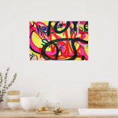 abstract graffiti achtergrondposter poster (Keuken)
