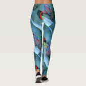 abstract graffiti blauw groen leggings (Achterkant)