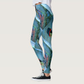 abstract graffiti blauw groen leggings (Links)