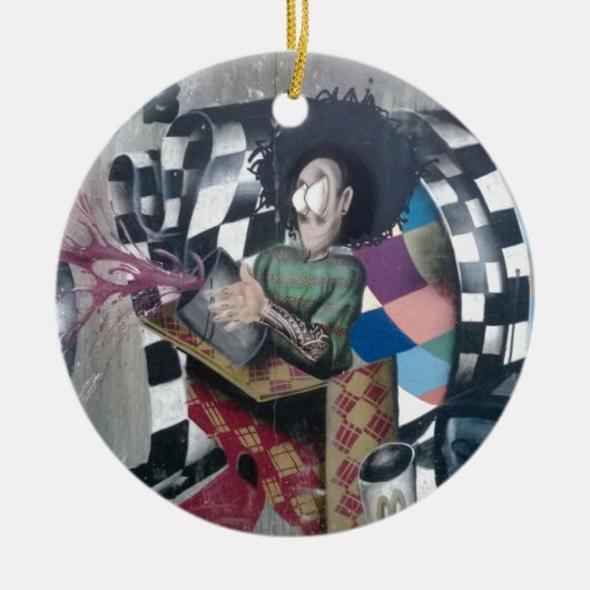 Abstract Graffiti Kunstwerk Keramisch Ornament (Voorkant)