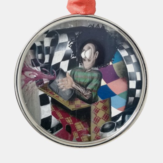 Abstract Graffiti Kunstwerk Metalen Ornament (Voorkant)