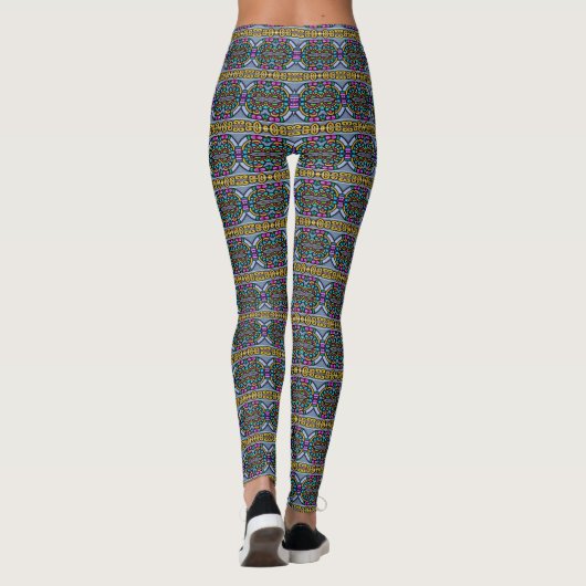 Abstract graffiti-patroon leggings (Achterkant)