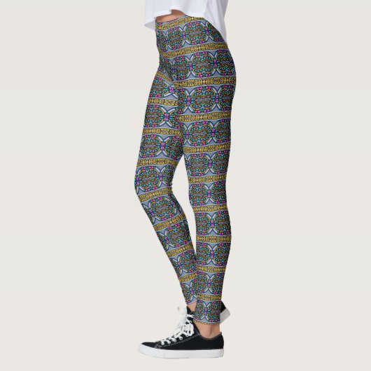 Abstract graffiti-patroon leggings (Links)