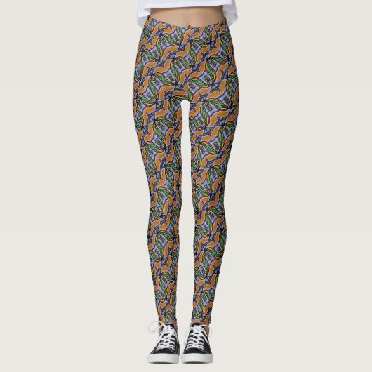 Abstract graffiti-patroon leggings (Voorkant)