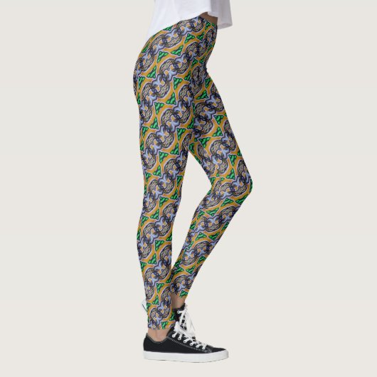 Abstract graffiti-patroon leggings (Rechts)