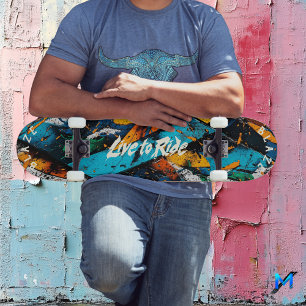 Abstract Graffiti Pop Art - Dapper Leef om te Rijd Persoonlijk Skateboard
