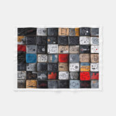 Abstract Graffiti-raster Kunstpatroon Fleece Deken (Voorkant (Horizontaal))