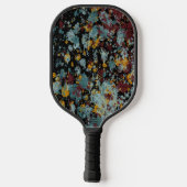 Abstract Graffiti Spatverf Kunst op Zwart Pickleball Paddle (Achterkant)