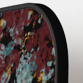 Abstract Graffiti Spatverf Kunst op Zwart Pickleball Paddle (Links Detail)