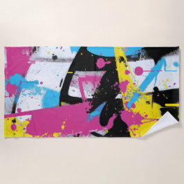 Abstract Graffiti Splash Urban Pop Art Strandlaken