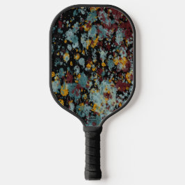 Abstract Graffiti Splatter Painting Art On Black Pickleball Paddle