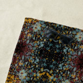 Abstract Graffiti Splatter Painting Art On Black Strandlaken (In situ)