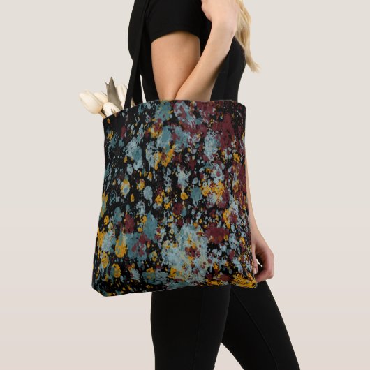 Abstract Graffiti Splatter Painting Art On Black  Tote Bag (Dichtbij)