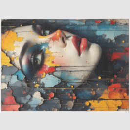 Abstract Graffiti Woman Face Decoupage Paper Tissuepapier