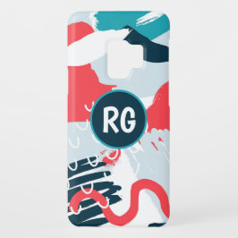 Abstract graffitipatroon gepersonaliseerd monogram iPhone 16 hoesje