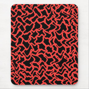 Abstract grafisch patroon helder rood en zwart. muismat