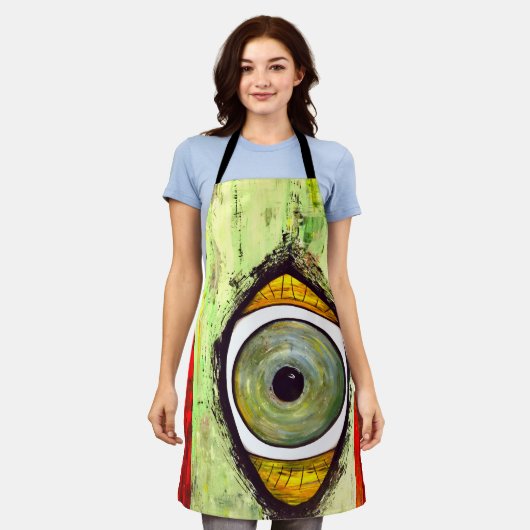 Abstract grafisch schort (Gedragen)