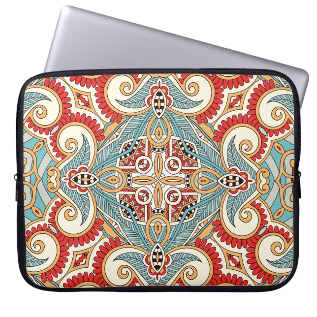 Abstract  Graphical Herhaal Wallpaper Laptop Sleeve (Voorkant)