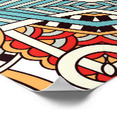 Abstract  Graphical Herhaal Wallpaper Poster (Hoek)