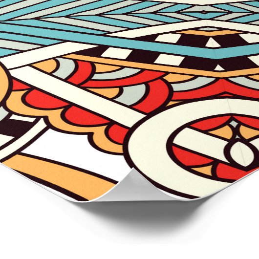 Abstract  Graphical Herhaal Wallpaper Poster (Hoek)