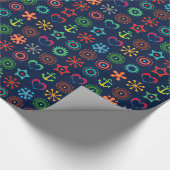 Abstract, grappig, vormen, retro cadeaupapier (Hoek)