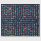 Abstract, grappig, vormen, retro cadeaupapier (Vlak)