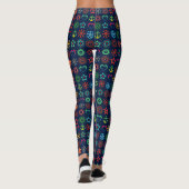 Abstract, grappig, vormen, retro leggings (Achterkant)