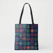Abstract, grappig, vormen, retro tote bag (Voorkant)
