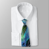 Abstract gras boven donker water stropdas (Gebonden)