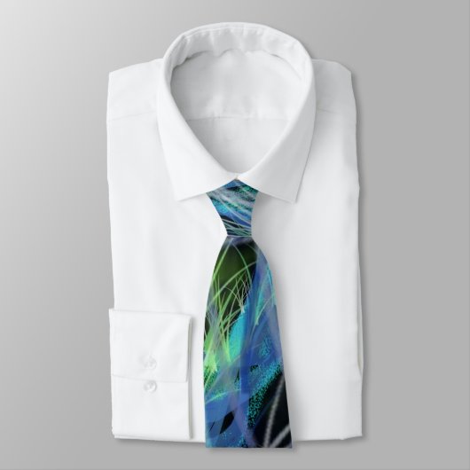 Abstract gras boven donker water stropdas (Gebonden)