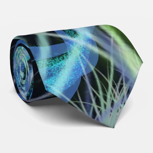 Abstract gras boven donker water stropdas (Opgerold)