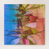 Abstract gras Puzzle zeer kleurrijk Legpuzzel (Horizontaal)