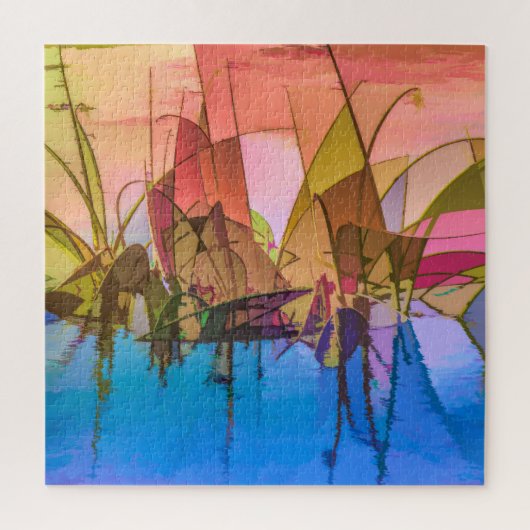 Abstract gras Puzzle zeer kleurrijk Legpuzzel (Verticaal)