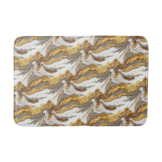 Abstract Gray Marble Texture with Flowing Gold Badmat (Voorkant)