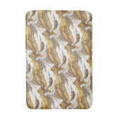 Abstract Gray Marble Texture with Flowing Gold Badmat (Voorkant Verticaal)
