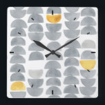 Abstract Gray Watercolor Crescent Pattern Vierkante Klok<br><div class="desc">This design features a gray and yellow watercolor crescent pattern inspired by the 2021 Pantone colors of the year. Based on an original watercolor by Lisa Audit Art. Surround yourself with heartwarming art.</div>
