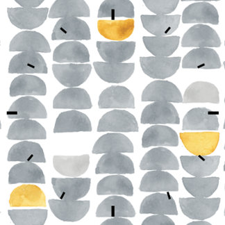 Abstract Gray Watercolor Crescent Pattern Vierkante Klok