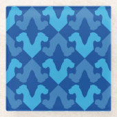 Abstract Great Dane Blue Head Patroon Glazen Onderzetter (Voorkant)